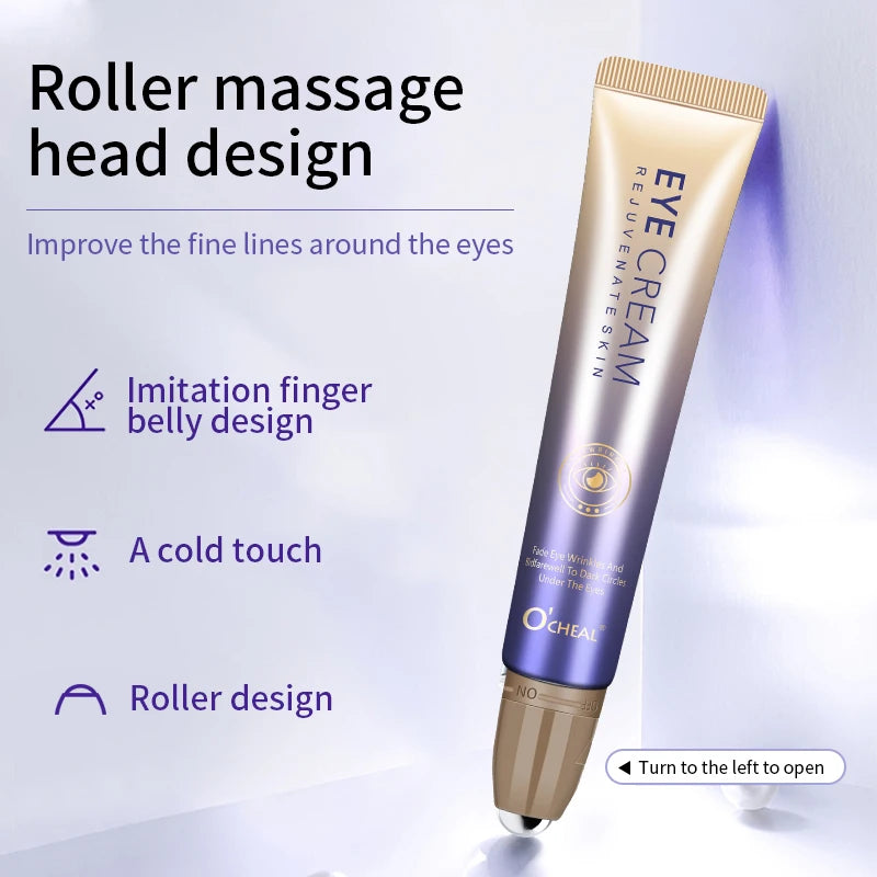 Anti- Wrinkle Eye Cream with Roller Ball Quick Drying Hydrating Hyaluronic Acid Refreshing Eye Serum Fades Fine Line