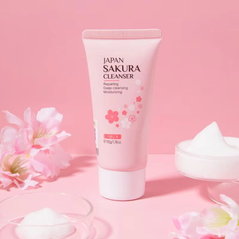 LAIKOU Sakura Brightening 6-Piece Skincare Set — sakura brightening 6-piece skincare set for radiance, hydration & even tone | Facial Cleansers | Beauty & Health,Face Care,Skin Care | Dolcie Care