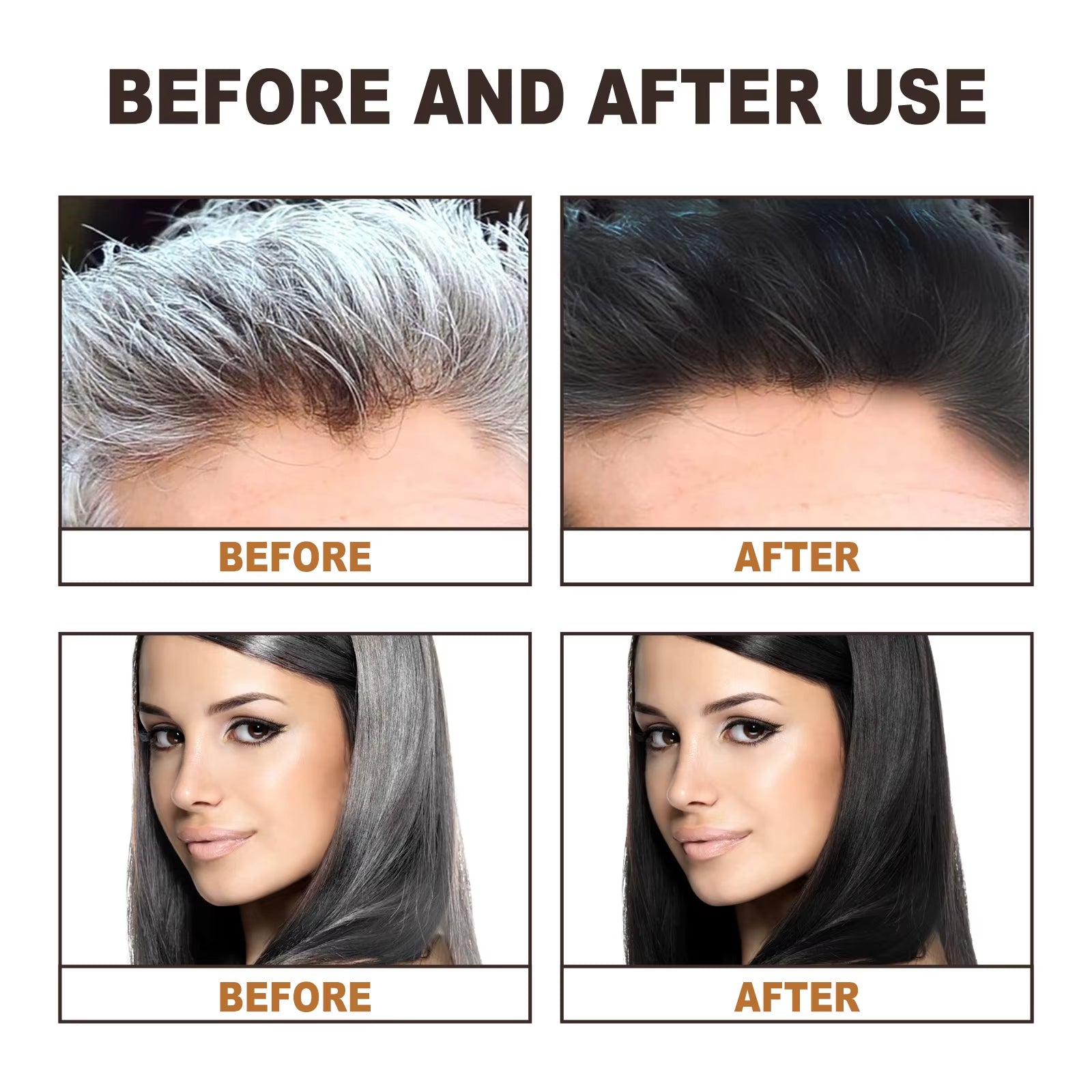 Gray White Hair Treatment Spray White to Black Natural Blackening Reduce Gray Hair Scalp Nourishing Repair Hair Darkening Spray