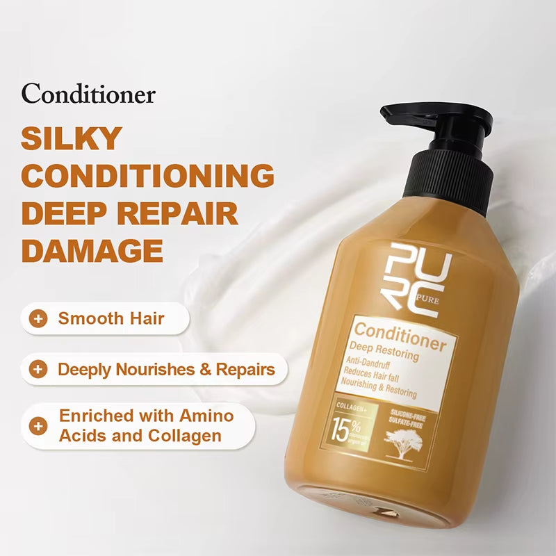 Morocco Argan Oil Shampoo Conditioner Set Amino Acid Keratin Smoothing Repair Damaged Hair Treatment Sulfate-Free Hair Care
