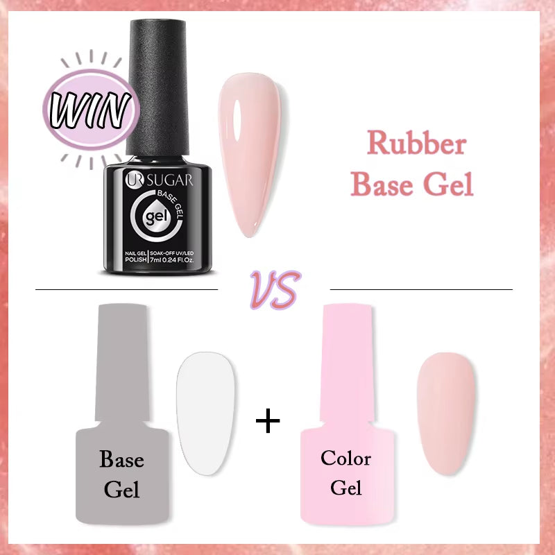 7Ml Nude Crystal Rubber Base Gel Natural Color Semi Permanent Soak off UV LED Gel Nail Art Varnish