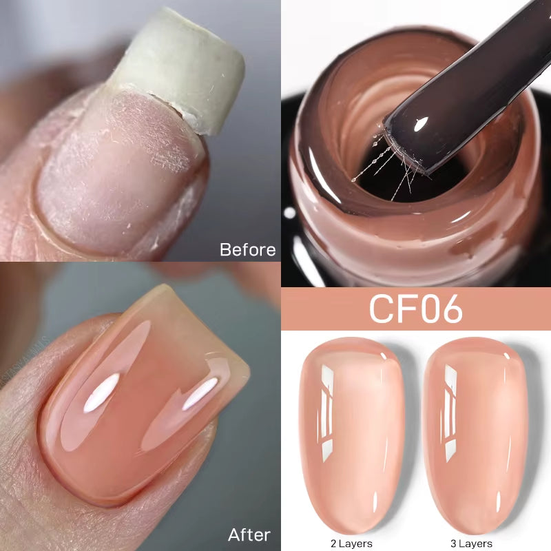 7Ml Nude Crystal Rubber Base Gel Natural Color Semi Permanent Soak off UV LED Gel Nail Art Varnish