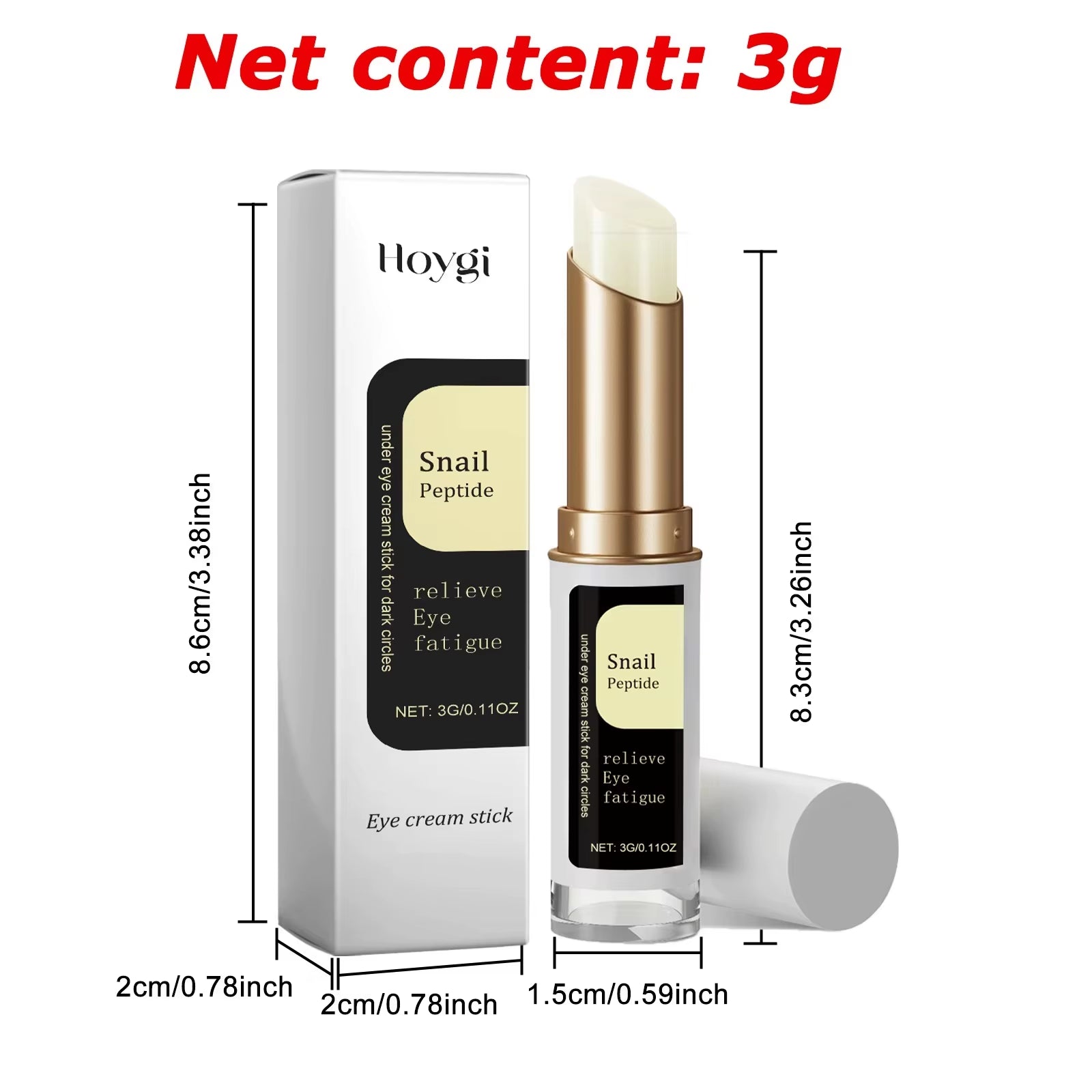 Snail Eye Cream Stick Collagen Fade Fine Lines Wrinkle Lightening Dark Circles Firming Eye Bags Puffiness Moisturizing Eye Cream