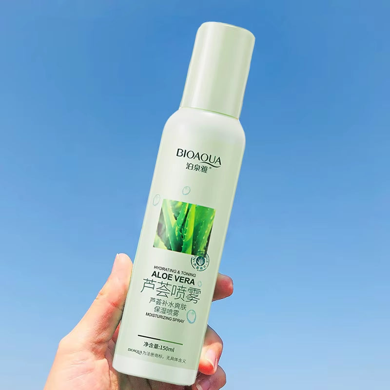 Aloe Vera Moisturizing Spray Facial Mist Essence Makeup Water Refreshing Oil Control Soothing Face Toner Skin Care 150Ml