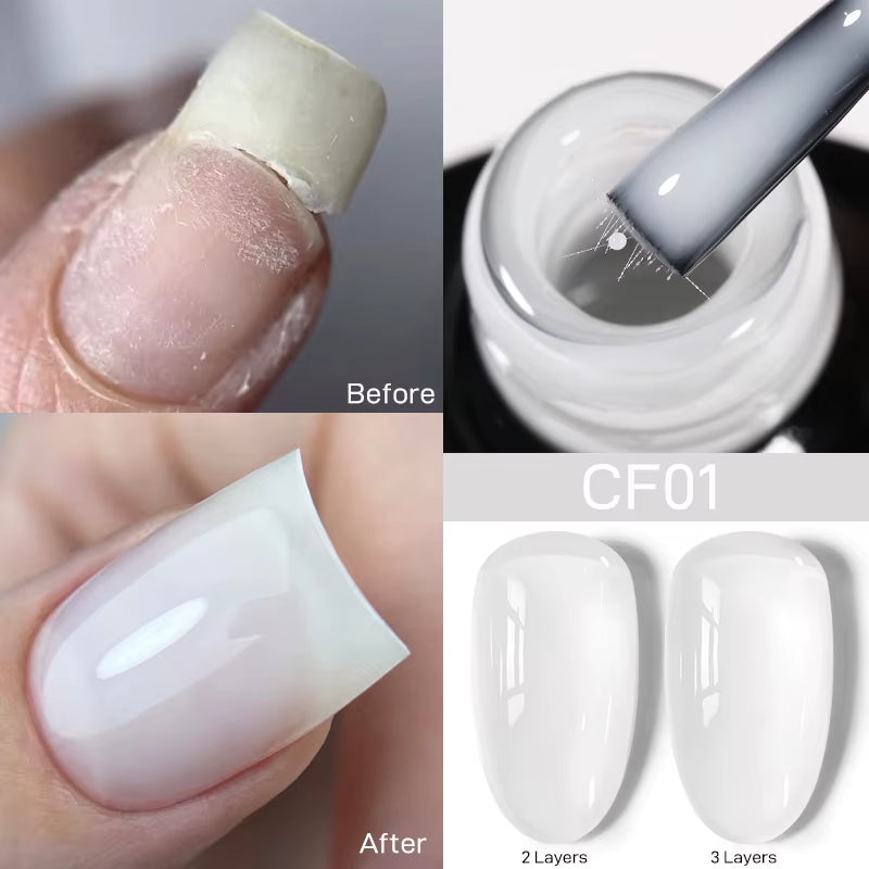 7Ml Nude Crystal Rubber Base Gel Natural Color Semi Permanent Soak off UV LED Gel Nail Art Varnish