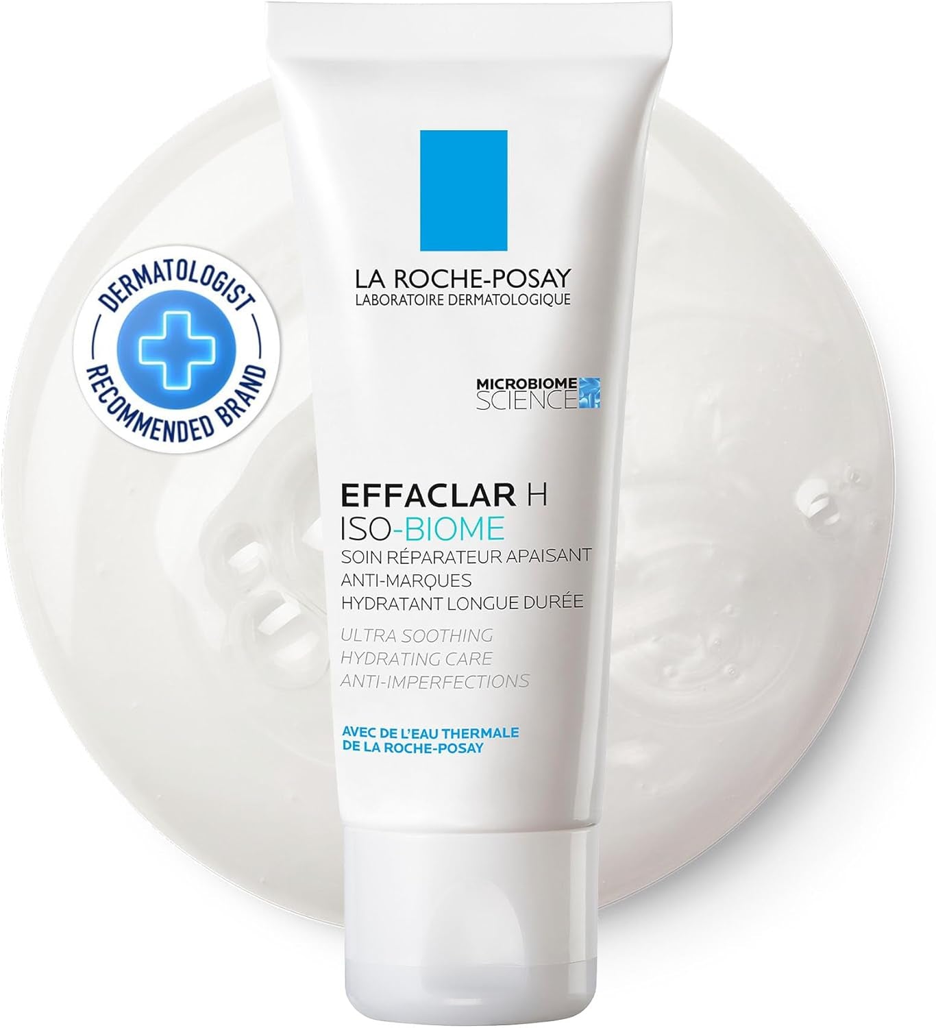 La Roche-Posay Face Moisturiser Effaclar H Iso-Biome 40Ml for Acne-Prone Skin, Rebalances Microbiome
