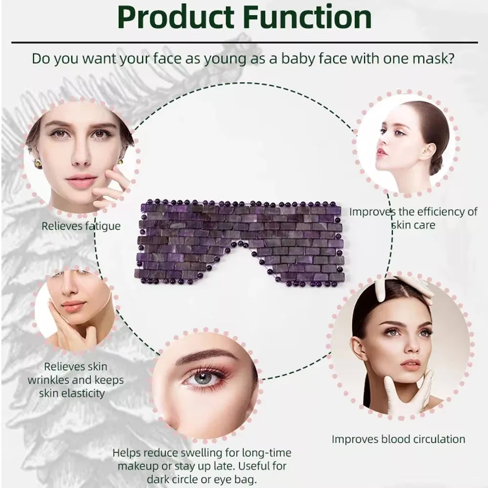 Rose Quartz Jade Eye Mask Facial Cooling Mask Massage Relaxation Beauty Spa Sleep Care Tool Jade Sleep Eye Mask Blindfold